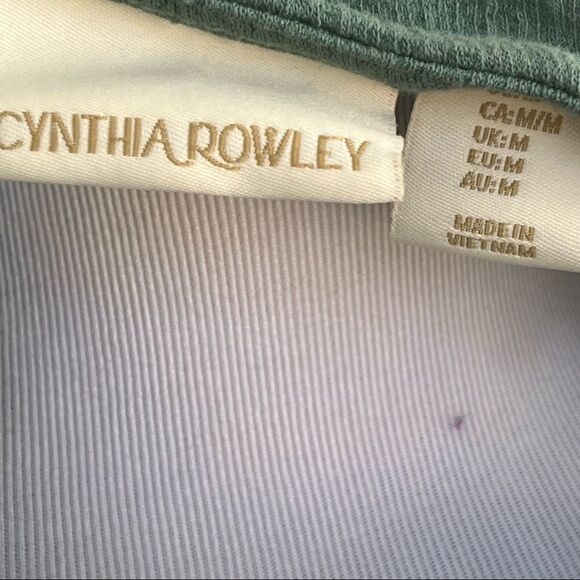 Cynthia Rowley Green Cotton Sleeveless Faux Wrap Dress M NWT - Picture 6 of 7